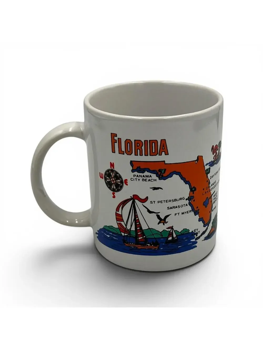 Vintage 90s Florida Cocoa Beach Ceramic Souvenir Coffee Mug